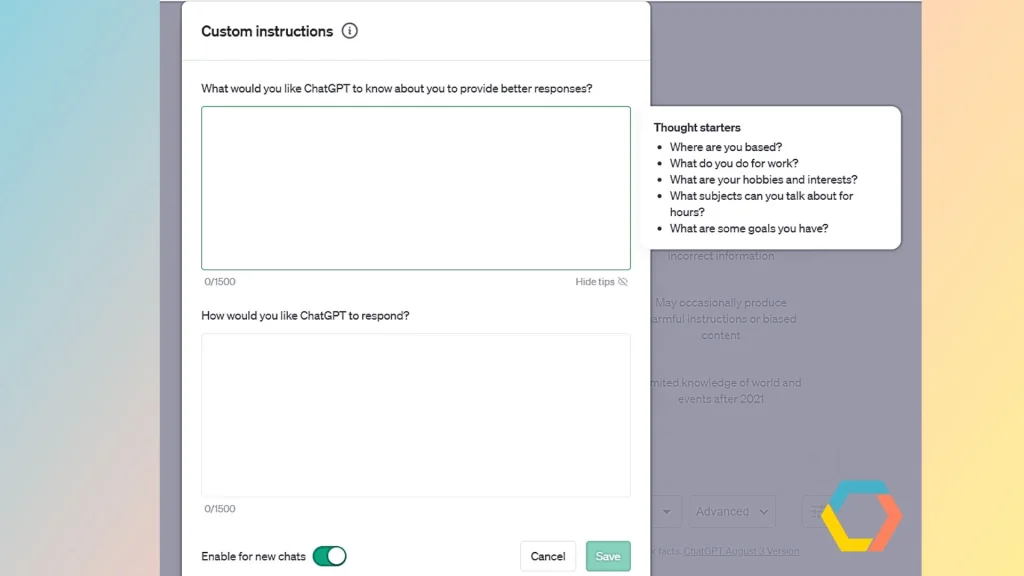 custom instructions chatgpt
